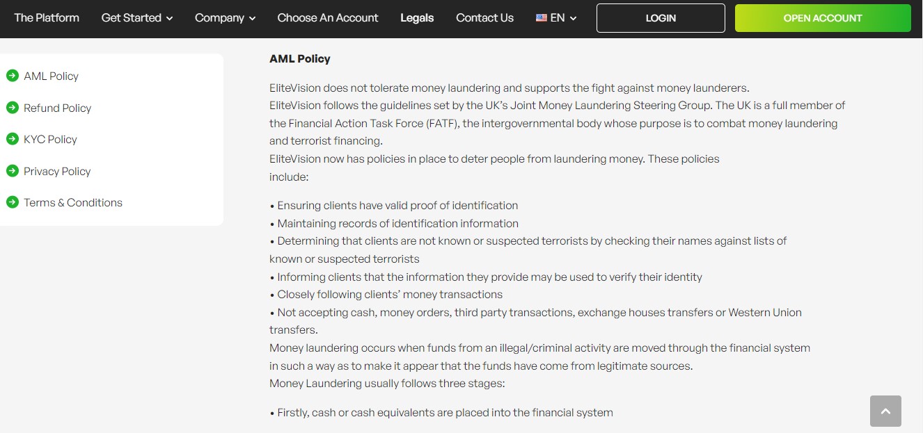 EliteVision AML Compliance EliteVision AML Compliance