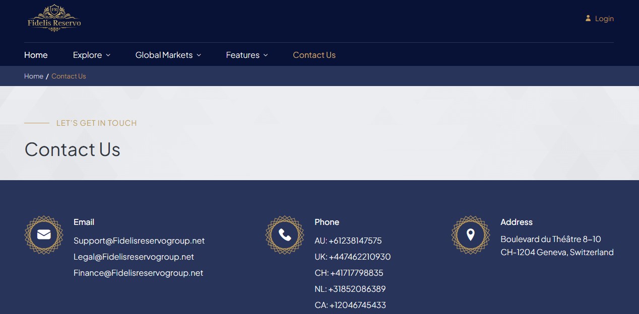 Fidelis Reservo Customer Support Fidelis Reservo Customer Support
